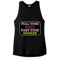 Full Time Biker, Part Time Hooker Ladies PosiCharge Tri-Blend Wicking Tank