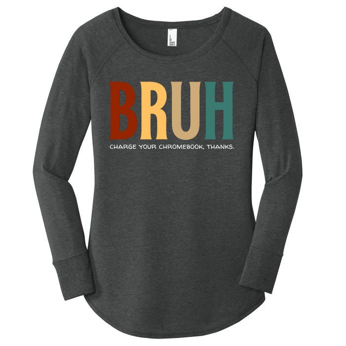 Funny Teachers Bruh Women's Perfect Tri Tunic Long Sleeve Shirt