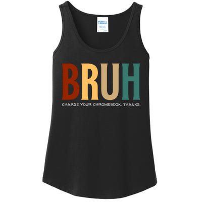 Funny Teachers Bruh Ladies Essential Tank