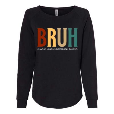 Funny Teachers Bruh Womens California Wash Sweatshirt