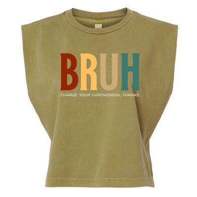 Funny Teachers Bruh Garment-Dyed Women's Muscle Tee