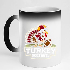 Funny Turkey Bowl American Football Thanksgiving Gift 11oz Black Color Changing Mug