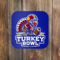 Funny Turkey Bowl American Football Thanksgiving Gift Coaster