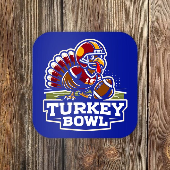 Funny Turkey Bowl American Football Thanksgiving Gift Coaster