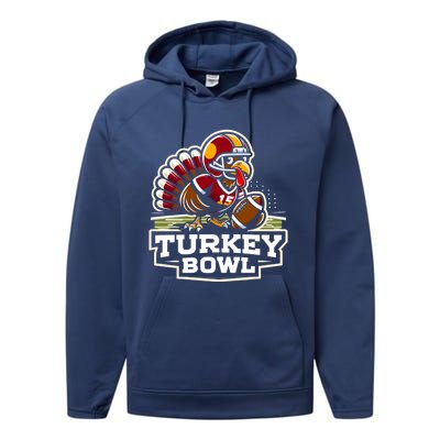 Funny Turkey Bowl American Football Thanksgiving Gift Performance Fleece Hoodie