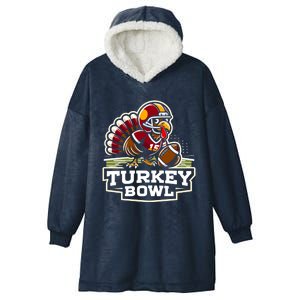 Funny Turkey Bowl American Football Thanksgiving Gift Hooded Wearable Blanket