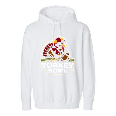 Funny Turkey Bowl American Football Thanksgiving Gift Garment-Dyed Fleece Hoodie