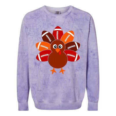 Football Turkey Balls Thanksgiving Colorblast Crewneck Sweatshirt