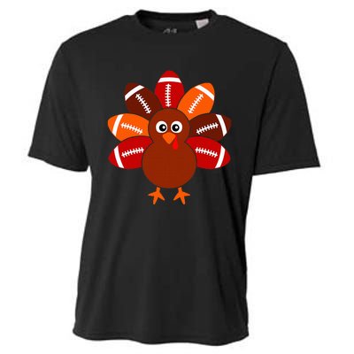 Football Turkey Balls Thanksgiving Cooling Performance Crew T-Shirt