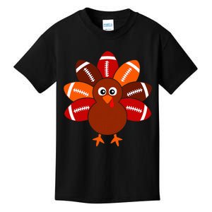 Football Turkey Balls Thanksgiving Kids T-Shirt