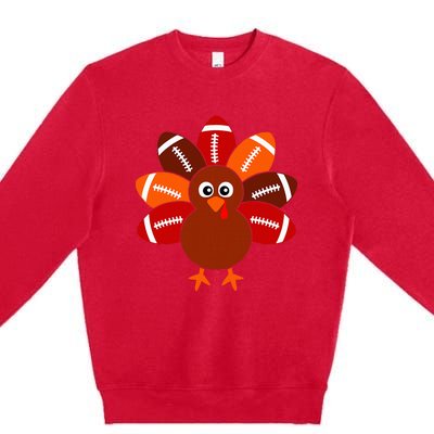 Football Turkey Balls Thanksgiving Premium Crewneck Sweatshirt