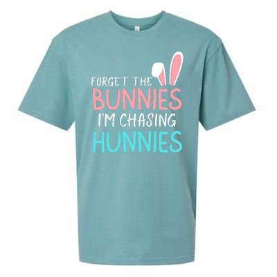 Forget The Bunnies IM Chasing Hunnies Easter Clothing Easter Bunny Funny Easter Sueded Cloud Jersey T-Shirt