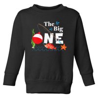 Fishing The Big One Year 1st First Birthday Little Fisherman Gift Toddler Sweatshirt