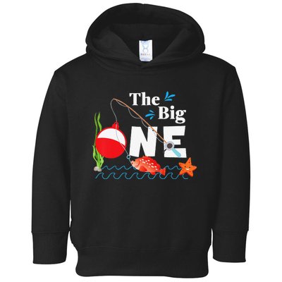 Fishing The Big One Year 1st First Birthday Little Fisherman Gift Toddler Hoodie