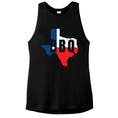 Funny Texas BBQ Grilling Or Smoking Meat Ladies PosiCharge Tri-Blend Wicking Tank