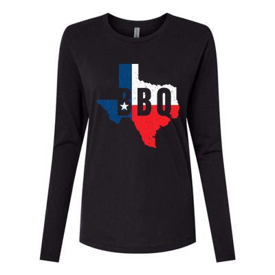 Funny Texas BBQ Grilling Or Smoking Meat Womens Cotton Relaxed Long Sleeve T-Shirt