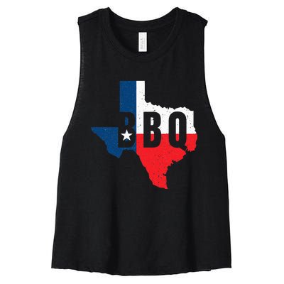 Funny Texas BBQ Grilling Or Smoking Meat Women's Racerback Cropped Tank