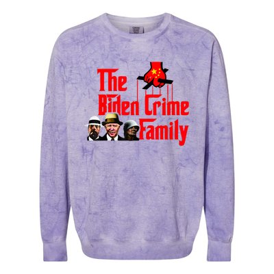 Funny The Biden Crime Family Anti Biden Liberals Democrats Colorblast Crewneck Sweatshirt