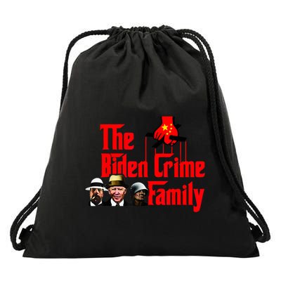 Funny The Biden Crime Family Anti Biden Liberals Democrats Drawstring Bag
