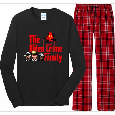 Funny The Biden Crime Family Anti Biden Liberals Democrats Long Sleeve Pajama Set