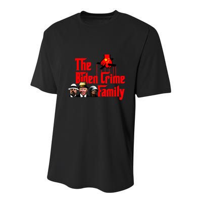 Funny The Biden Crime Family Anti Biden Liberals Democrats Youth Performance Sprint T-Shirt