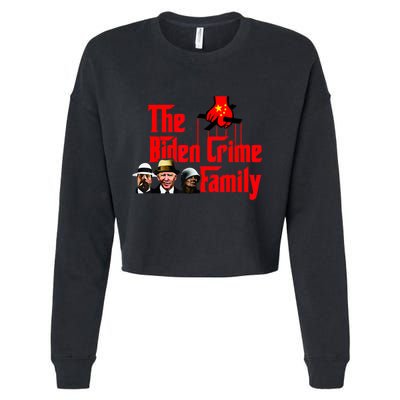 Funny The Biden Crime Family Anti Biden Liberals Democrats Cropped Pullover Crew