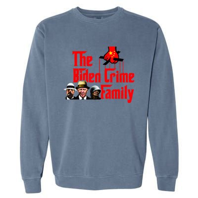 Funny The Biden Crime Family Anti Biden Liberals Democrats Garment-Dyed Sweatshirt