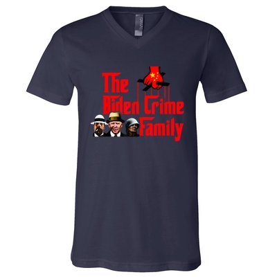 Funny The Biden Crime Family Anti Biden Liberals Democrats V-Neck T-Shirt