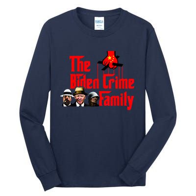 Funny The Biden Crime Family Anti Biden Liberals Democrats Tall Long Sleeve T-Shirt