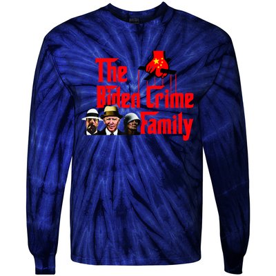 Funny The Biden Crime Family Anti Biden Liberals Democrats Tie-Dye Long Sleeve Shirt