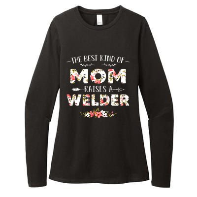 Floral The Best Kind Of Mom Raises A Welder Cute Mothers Day Womens CVC Long Sleeve Shirt