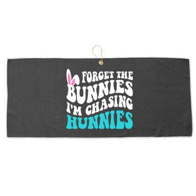 Forget The Bunnies Im Chasing Hunnies Funny Easter Large Microfiber Waffle Golf Towel