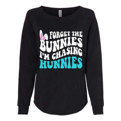 Forget The Bunnies Im Chasing Hunnies Funny Easter Womens California Wash Sweatshirt