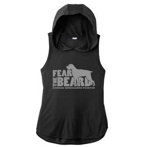 Fear The Beard Ger Wirehaired Pointer Gift Ladies PosiCharge Tri-Blend Wicking Draft Hoodie Tank