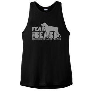 Fear The Beard Ger Wirehaired Pointer Gift Ladies PosiCharge Tri-Blend Wicking Tank