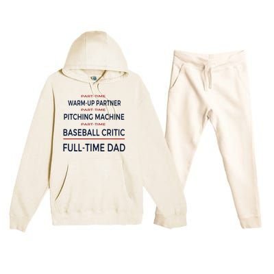 Full Time Baseball Dad Baseball Dad With Balls Ballers Daddy Premium Hooded Sweatsuit Set