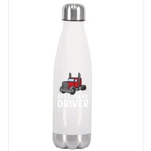 Funny Trucker Big Rig Semi Trailer Truck Driver Lorry Cute Gift Stainless Steel Insulated Water Bottle