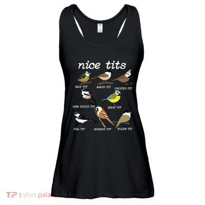 Funny Tit Birds Birdwatcher Ladies Essential Flowy Tank