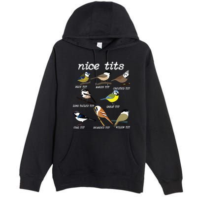 Funny Tit Birds Birdwatcher Premium Pullover Hoodie