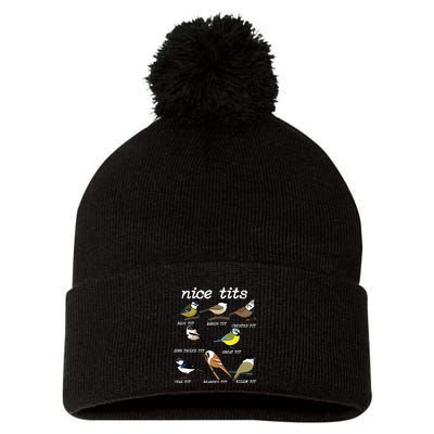 Funny Tit Birds Birdwatcher Pom Pom 12in Knit Beanie