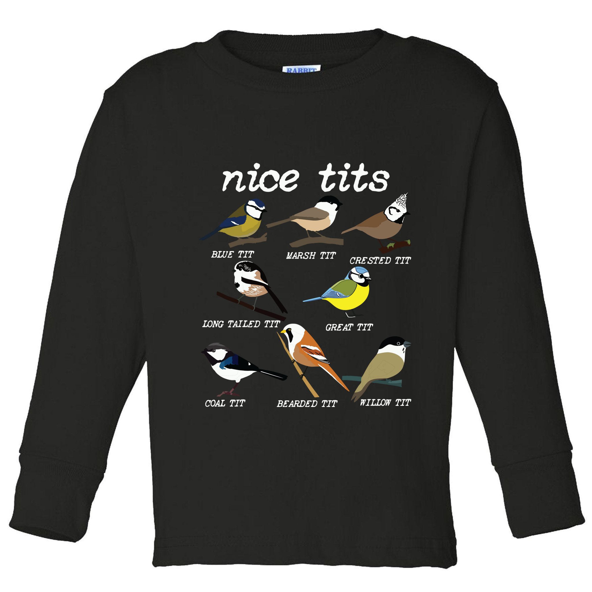 Funny Tit Birds Birdwatcher Toddler Long Sleeve Shirt