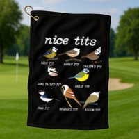 Funny Tit Birds Birdwatcher Golf Towel