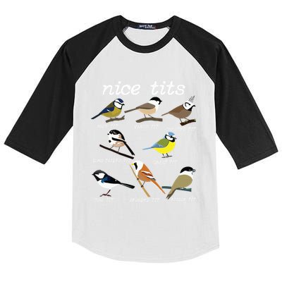 Funny Tit Birds Birdwatcher Kids Colorblock Raglan Jersey