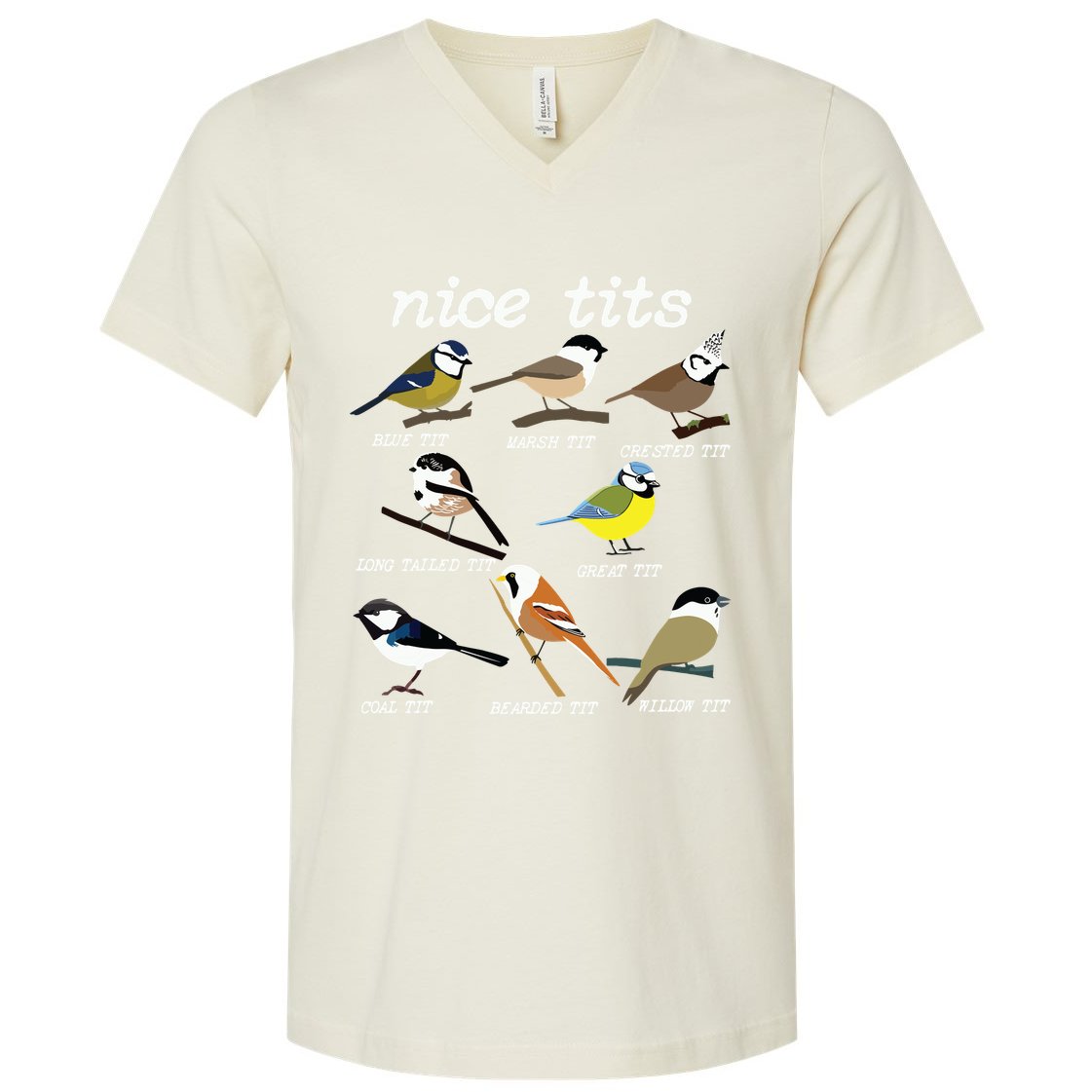 Funny Tit Birds Birdwatcher V-Neck T-Shirt