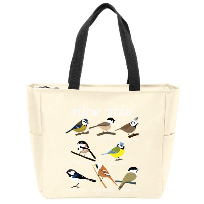 Funny Tit Birds Birdwatcher Zip Tote Bag