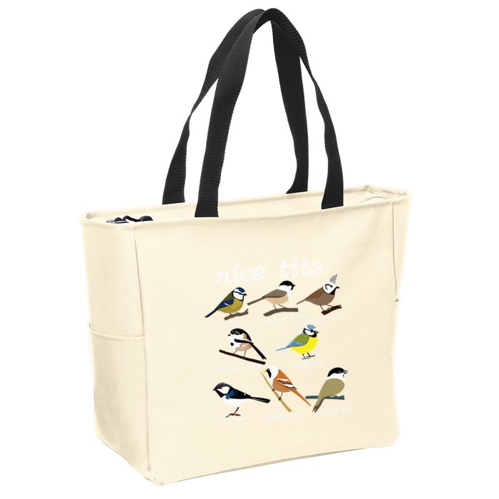 Funny Tit Birds Birdwatcher Zip Tote Bag