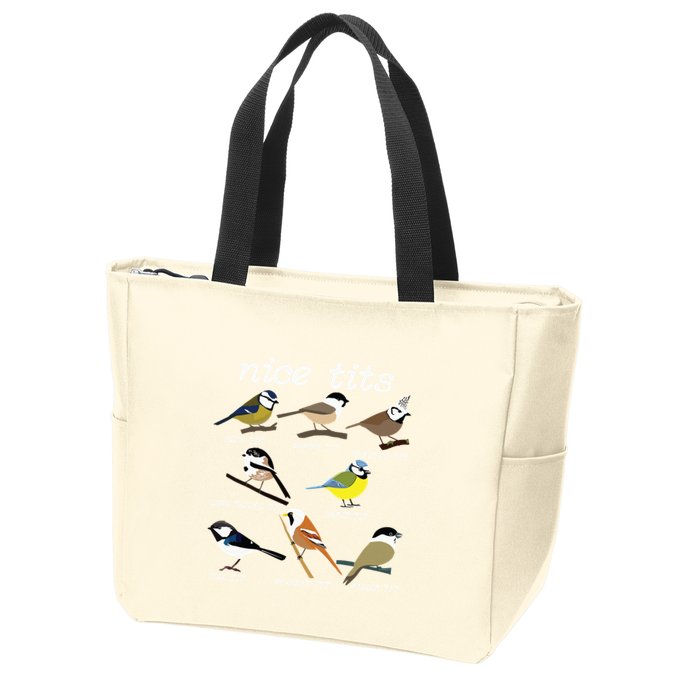 Funny Tit Birds Birdwatcher Zip Tote Bag