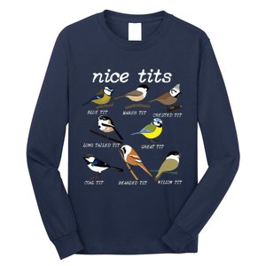 Funny Tit Birds Birdwatcher Long Sleeve Shirt