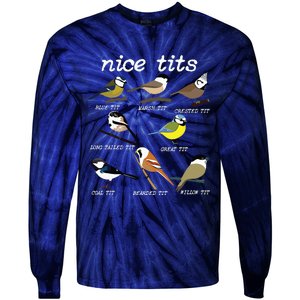 Funny Tit Birds Birdwatcher Tie-Dye Long Sleeve Shirt