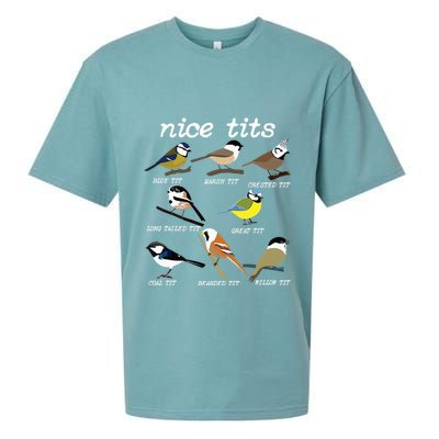 Funny Tit Birds Birdwatcher Sueded Cloud Jersey T-Shirt